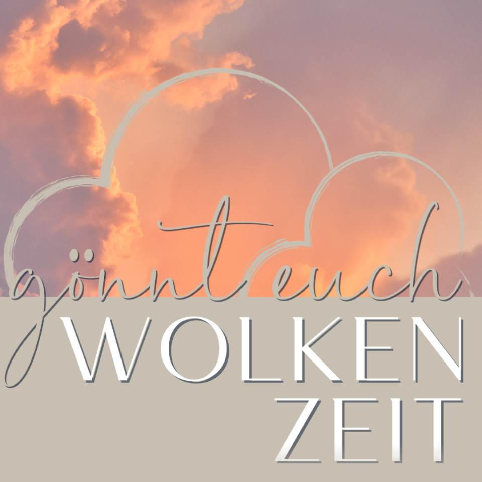 Gönnt euch WolkenZeit – Sonnenuntergang mit Wolken-Illustration